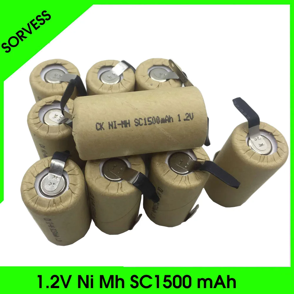 

Аккумуляторные батарейки SORVESS 10-20 шт., Ni-Mh батареи SC1500mAh 1,2 В, Ni-Mh SC с сварочными вкладками, для зарядки дрели