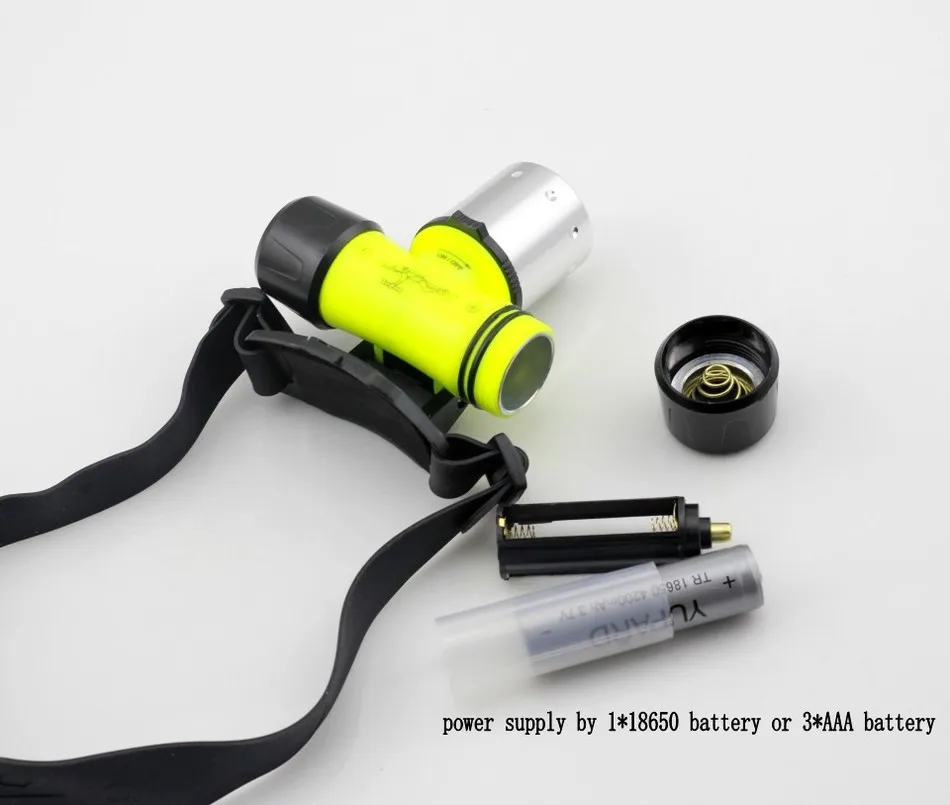 Yupard XM-L2 T6 светодиодный Diver Дайвинг налобный фонарь вспышка светильник фонарь водонепроницаемый плавающий головной светильник 18650 батарея AAA Белый Желтый светильник