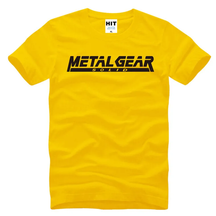 Игра MGS Metal gear, одноцветная Мужская футболка с буквенным принтом, футболка, новая хлопковая футболка с коротким рукавом, футболка, Camisetas Masculina