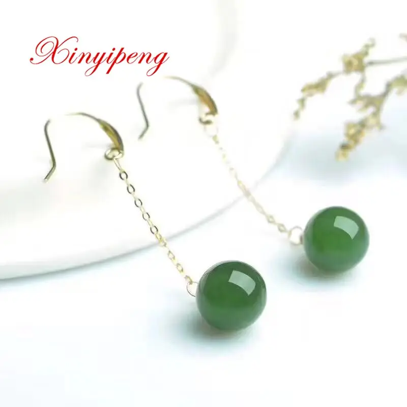 Женские серьги Xin yi peng из 18-каратного желтого золота с инкрустированным