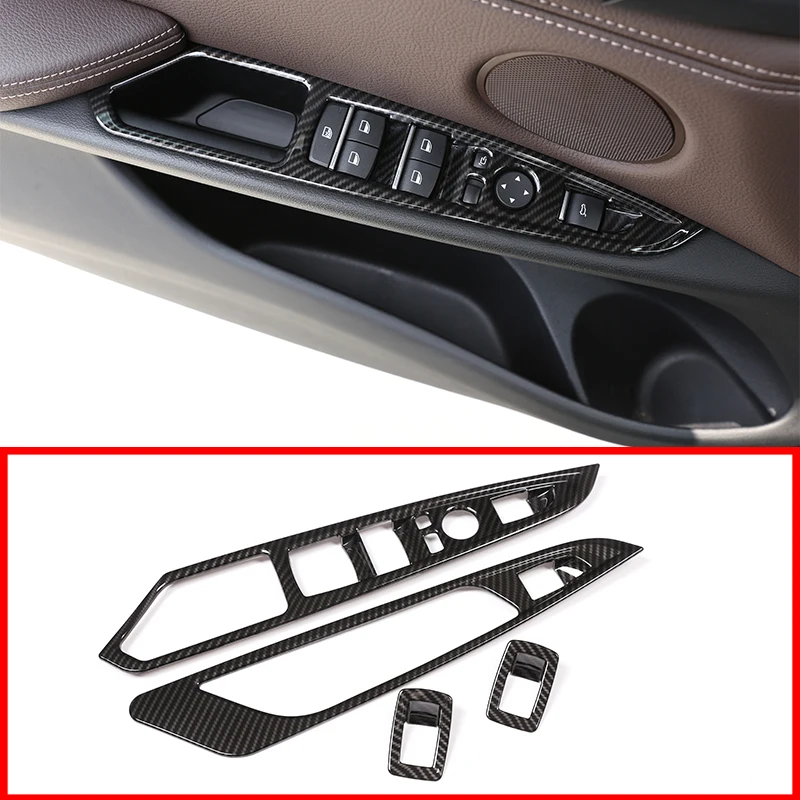 

4 шт. дверная оконная Кнопка панель накладка наклейки для BMW X5 X6 F15 F16 2014-2018 аксессуары автостайлинг для LHD