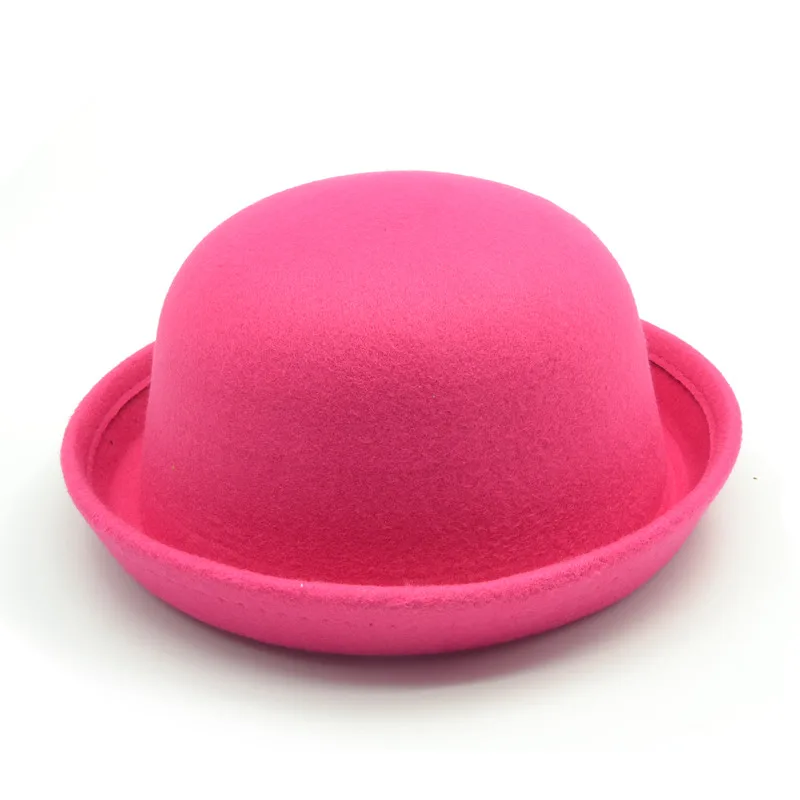 Модная популярная женская шляпа Fedora винтажная Дамская милая детская трендовая шерстяная фетровая шляпа Боулер Дерби гибкие шляпы для девочек и мальчиков