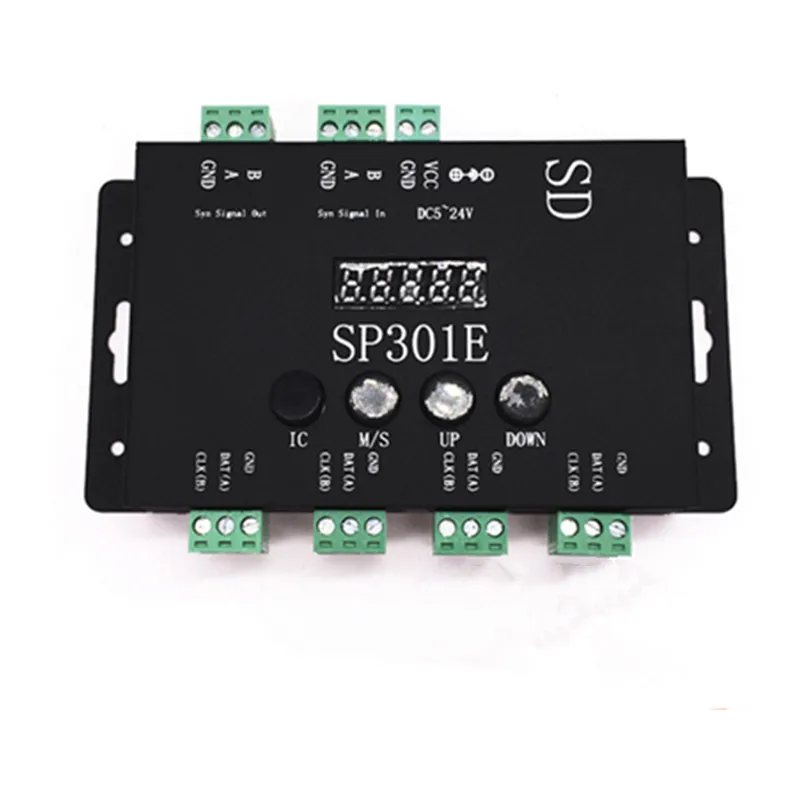 Светодиодный контроллер SP301E WS2811 WS2813 WS2812B SK6812 APA102 Pixel светодиодные полосы панели света DC5-24V Syn программируемый сигнал