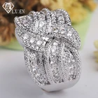 LXOEN Роскошные в форме узла циркониевые кольца для женщин серебряного цвета обручальное кольцо ювелирные изделия аксессуары anillos mujer anel bague