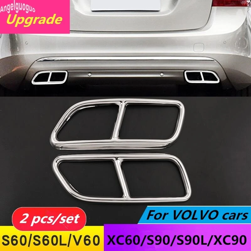 Для VOLVO S60 S90 XC60 XC90 V60 S60L S90L Автомобильный задний выхлопной трубы крышка отделка глушитель 2 до 4 отверстия аксессуары из нержавеющей стали