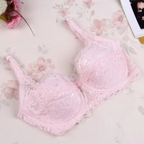 light pink Сексуальный бюстгальтер с эффектом пуш-ап, тонкие женские кружевные бюстгальтеры, женское нижнее белье, 70 75 80 85 90 Размер, Soutien Feminine - Цвет: light pink