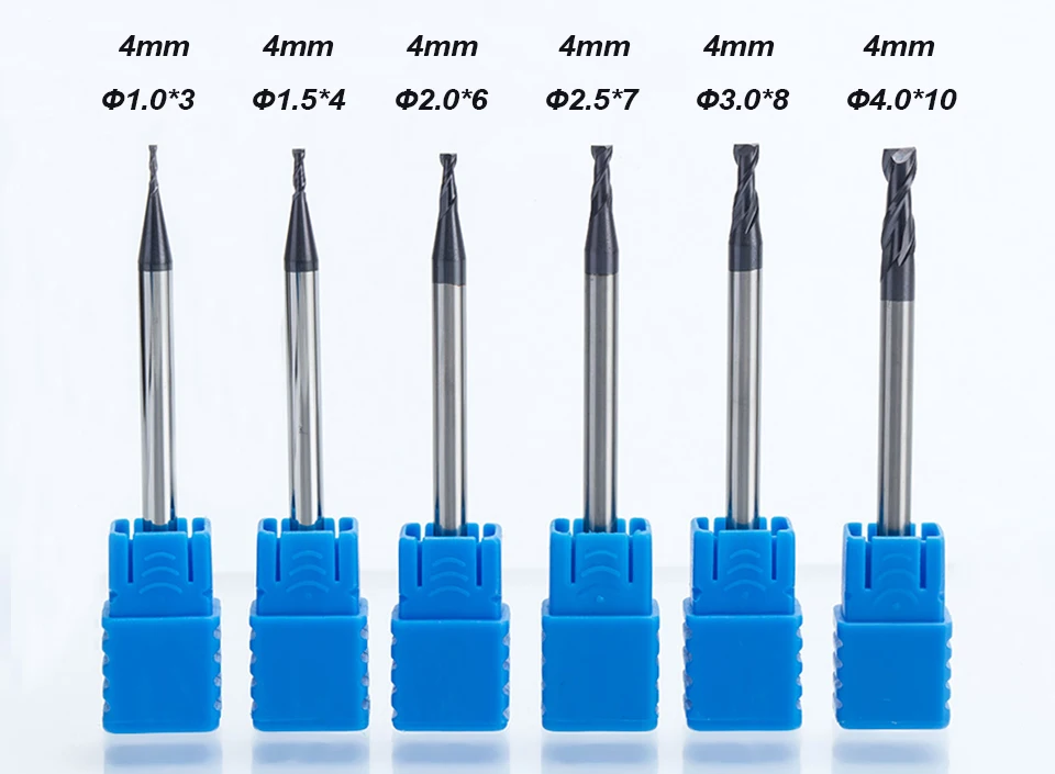 HUHAO 1PC 2 flutes Solid Carbide End Mill CNC Milling Cutter HRC45 Tungsten steel TiAIN Coat router bits for CNC machine