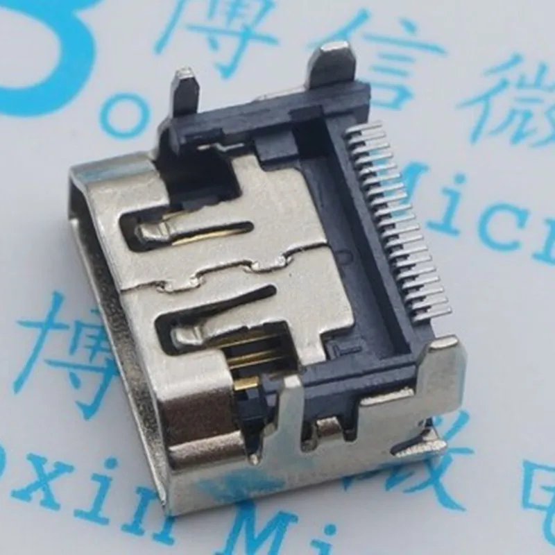 

50pcs HDMI SMD Female Jack connector 19PIN 180 Degrees 19P 4 fixed-foot