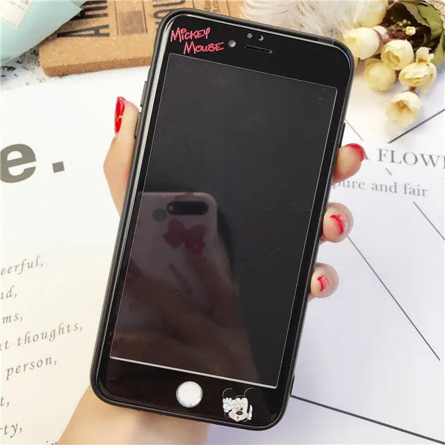 Renda мультфильм животных шаблон закаленное стекло для iPhone 7 8 6 6s плюс 3D полное покрытие протектор экрана
