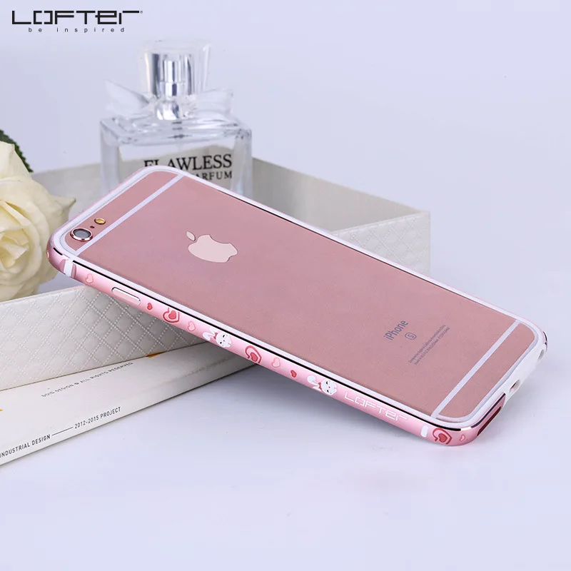 Lofter китайский красный мультяшный алюминиевый бампер для iPhone 6 6s Plus ультратонкий