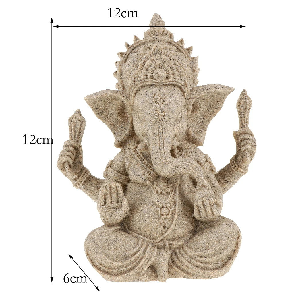 

Ganesha Buddha Elephant God Statue Sculpture Fengshui Figurine Decor Ornament 4-5inch