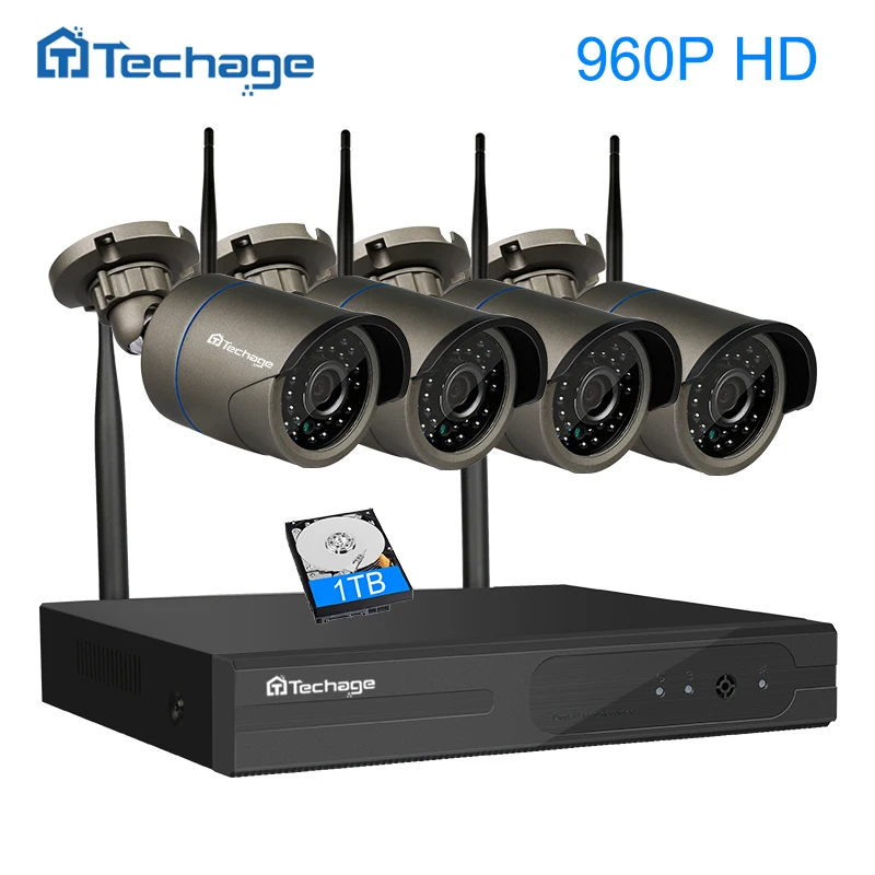 Techage 960 P 1.3mp Wi Fi видеонаблюдения Системы 4ch 1080 HD Беспроводной NVR пуля ip cctv Камера
