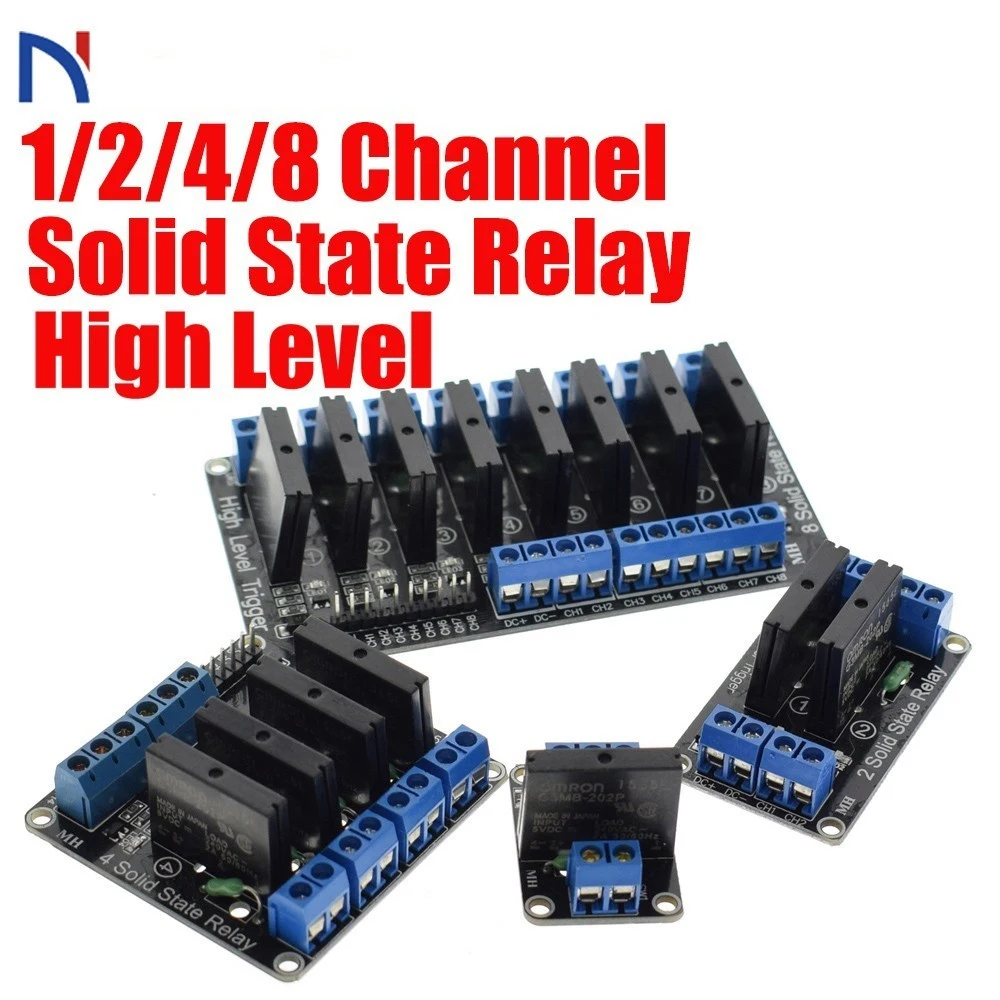 Твердотельный релейный модуль 1/2/4/8 канала твердотельный PCB SSR AVR DSP 5 В DC 240 в AC 2A для