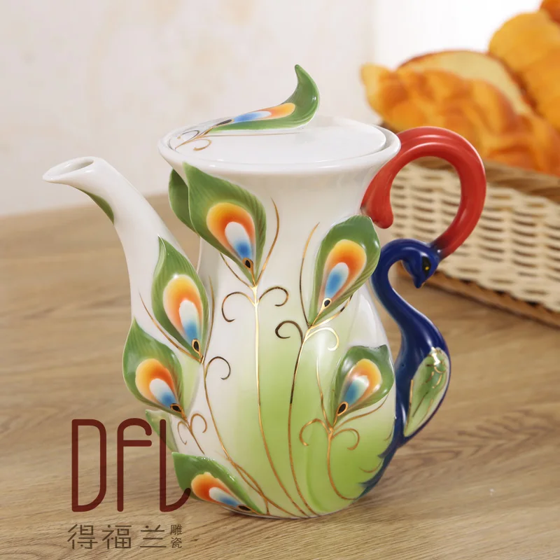 Креативная чашка павлина Европейский чайник для кофе керамический | Дом и сад