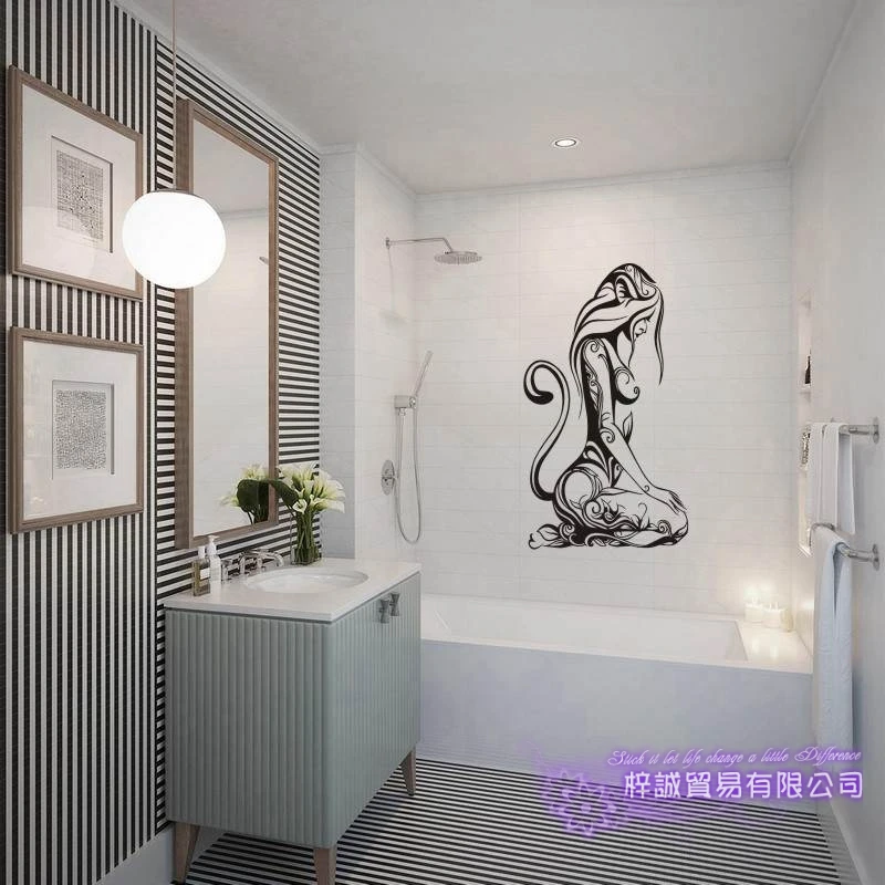 Обнаженных женщин по уходу за красотой вашего тела стикер стены ванной KTV для