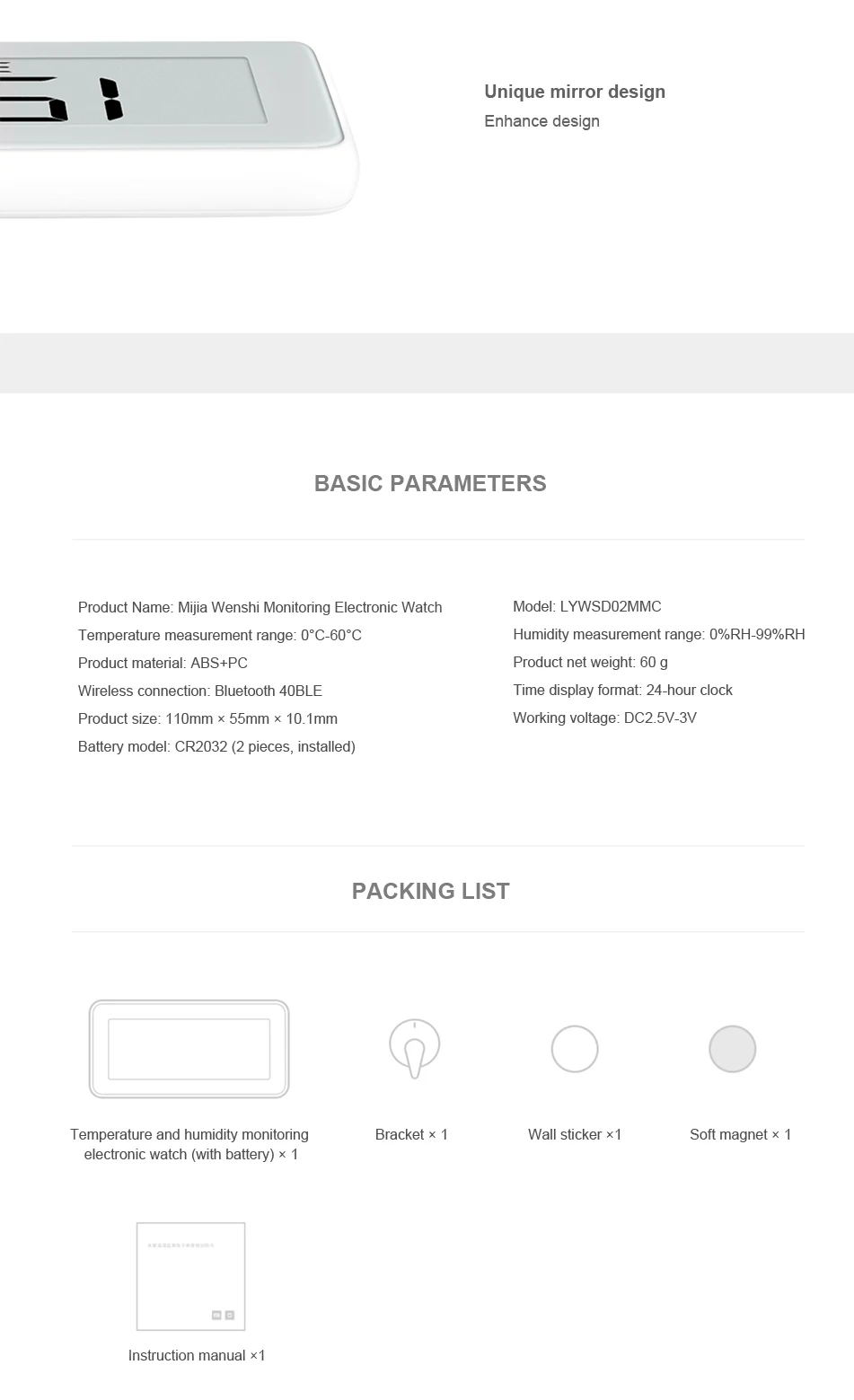 Новые Xiaomi Mijia BT4.0 беспроводные умные электрические цифровые часы домашний гигрометр термометр E-ink измерение температуры Instrumen