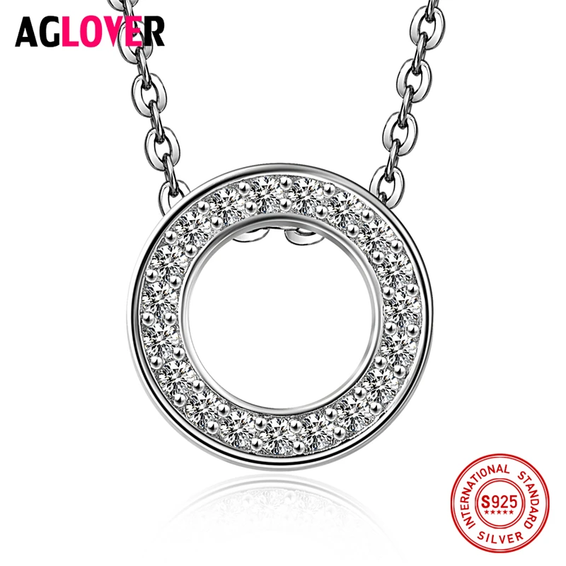 

Женское ожерелье с подвеской AGLOVER, 100% 925 пробы, серебряное, 18 дюймов