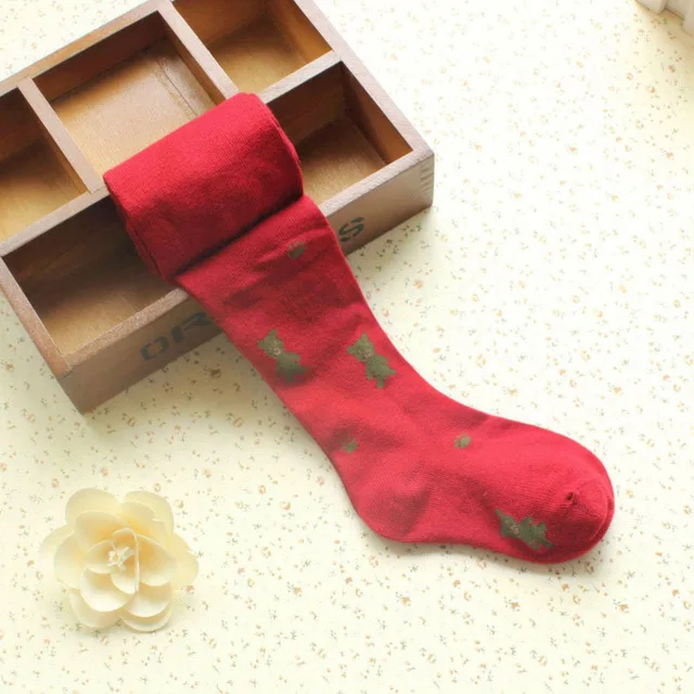 Wine Red Детские Колготки с рисунком медведя из мультфильма; 6 цветов; высокое качество; хлопковые плотные теплые чулки; модные колготки для мальчиков и девочек - Цвет: Wine Red