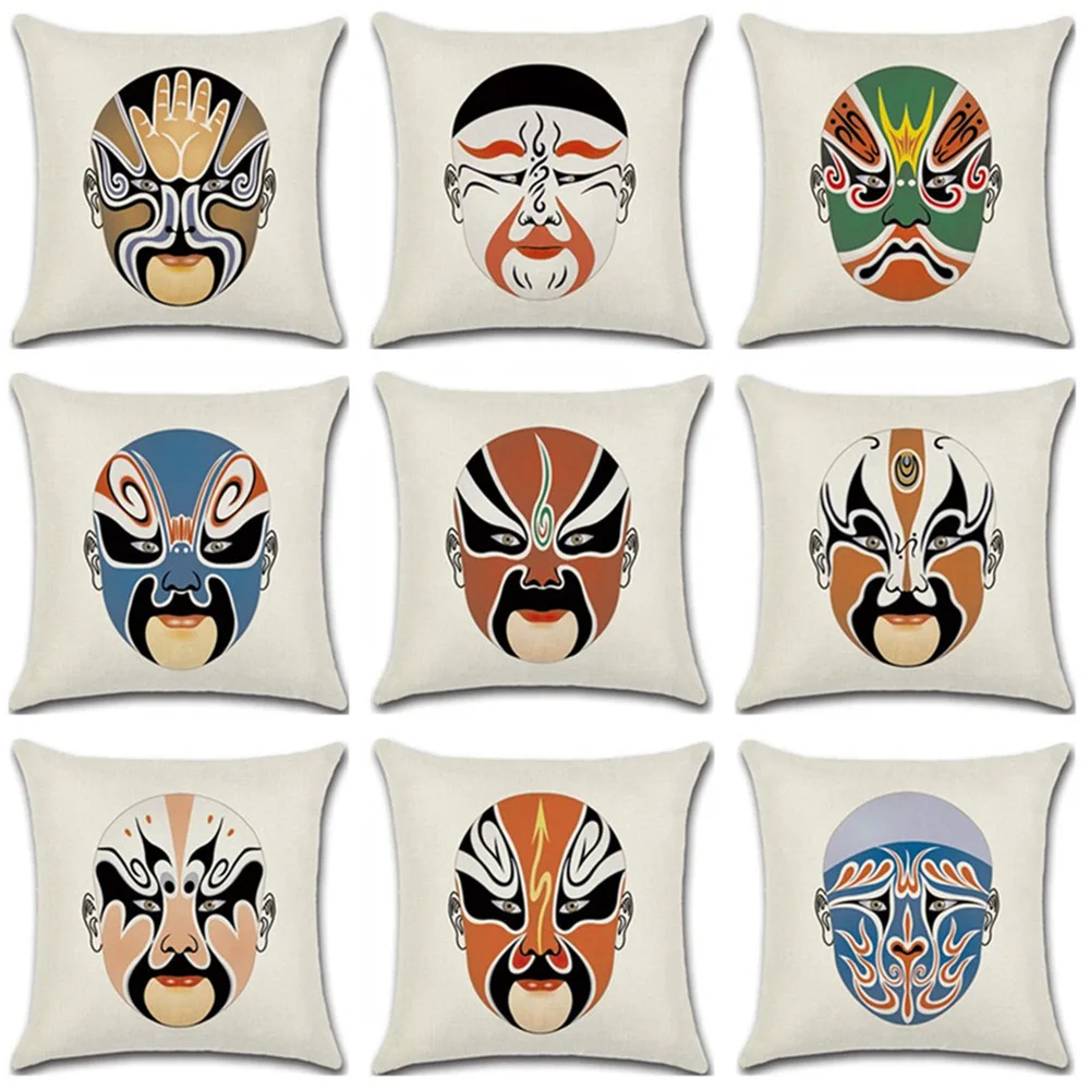 Китай Пекинская опера маска Обычная наволочка постельное белье с мультяшным