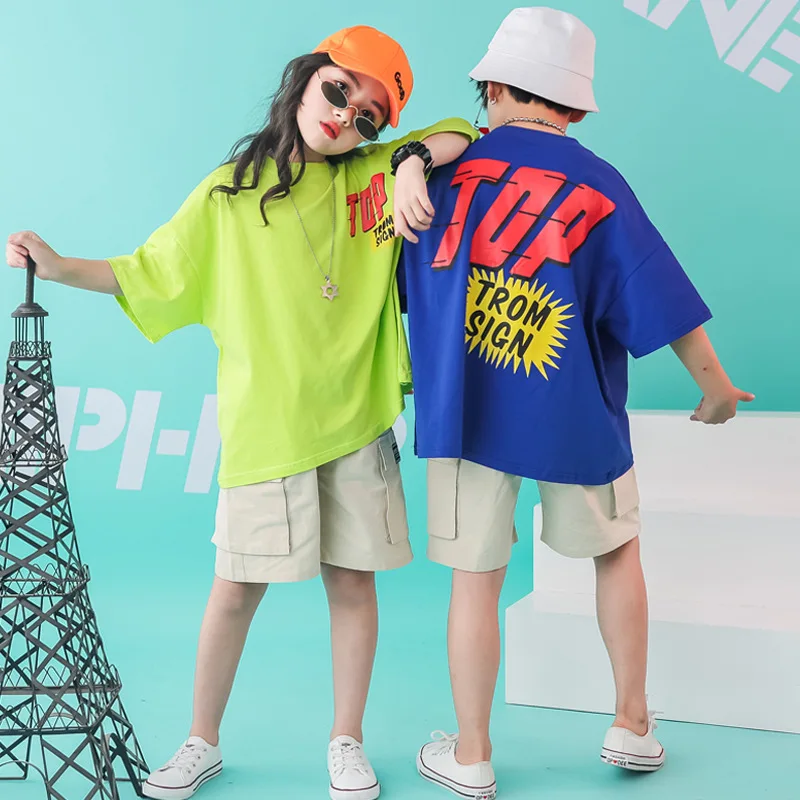 Костюм джазового танца для девочек и мальчиков футболка большого размера