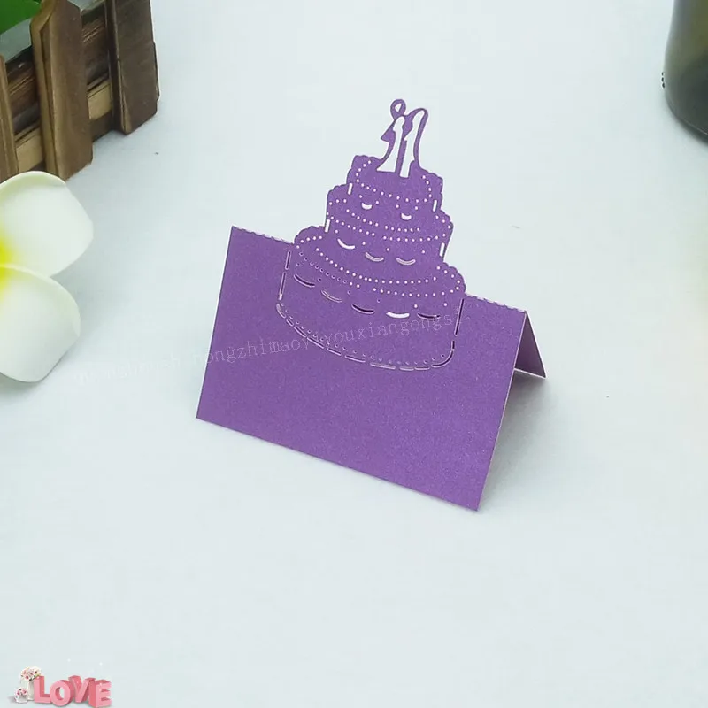 Z28-darkpurple Декор для вечеринки в честь Дня рождения Место карты Лазерная резка 98 шт. полый узор в форме сердца Свадебные События именные карточки на стол цветочный декупаж 6J - Цвет: Z28-darkpurple