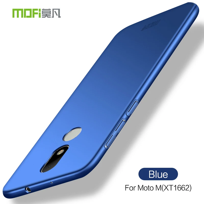Для Motorola Moto M XT1662 чехол Mofi Жесткий задний полный Чехол для Moto M XT1663 5," матовый пластик Funda чехол s - Цвет: Blue