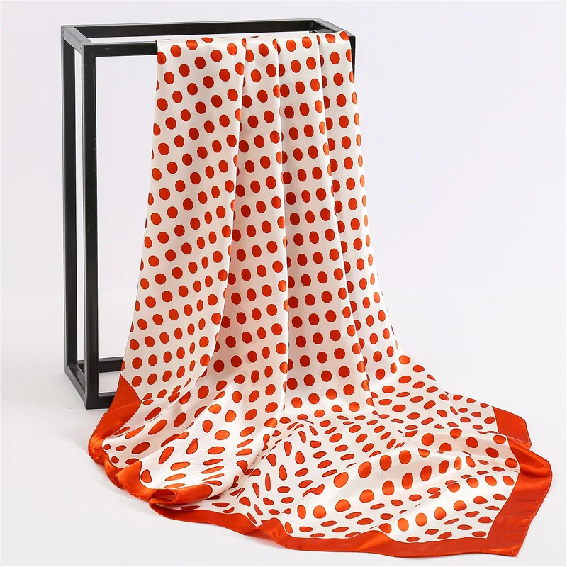 Новинка 2019 брендовый женский шелковый шарф квадратный в горошек шали