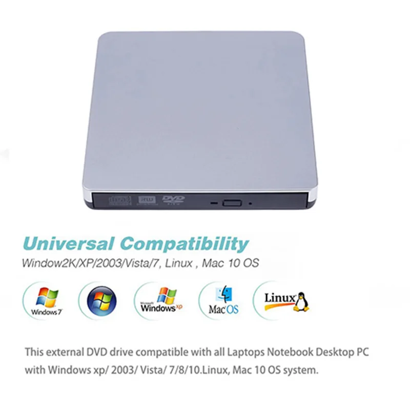 Внешний USB 3 0 CD/Проигрыватель DVD ROM Оптический dvd RW ГОРЕЛКА читатель записывающее