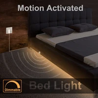 dimmable bed light with motion sensor and power adapter under bed light motion activated led strip for baby room stairs cabinet