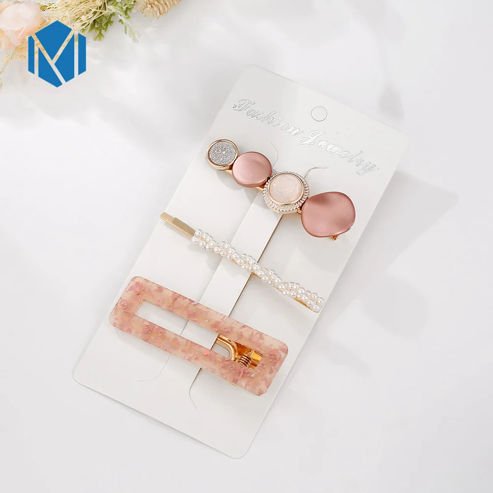 three pieces G Модные заколки для волос для женщин, модные милые заколки для девочек, простые заколки в Корейском стиле, сплав, ВВ, ручная работа, INS, аксессуары для волос - Цвет: three pieces G