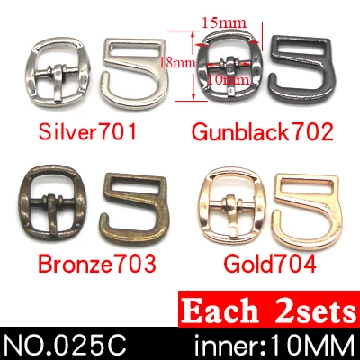 NO.025C 10mm 8sets 8 комплектов, металлическая пряжка с 9 крючками для починки обуви, сумки, пряжки для ремней, украшения для обуви, аксессуары для шитья - Цвет: NO.025C 10mm 8sets