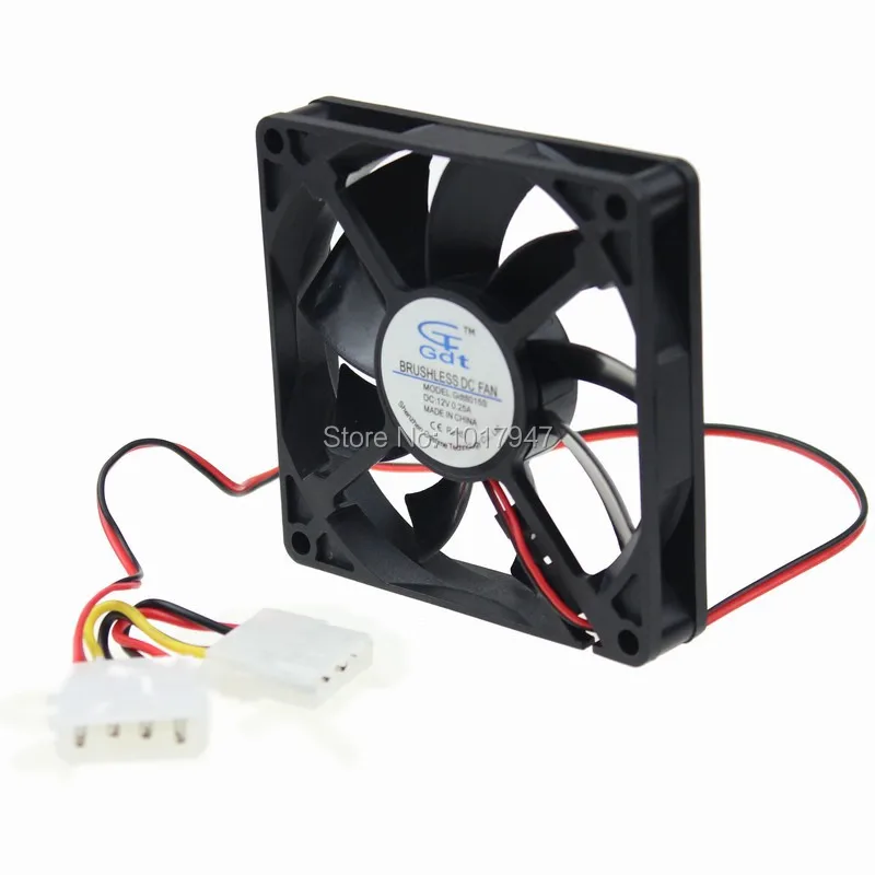 Бесщеточный Охлаждающий вентилятор Gdstime 1 шт. 12 В 4 контакта 8 см 80 мм 8015 дюйма 80x80x15