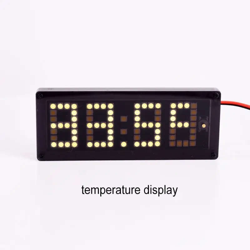 

1 Pc Car LED Dot Matrix Clock Temperature Voltage Display 4.0 ~ 25V Multi-function 3in1 Time Thermometer Voltmeter