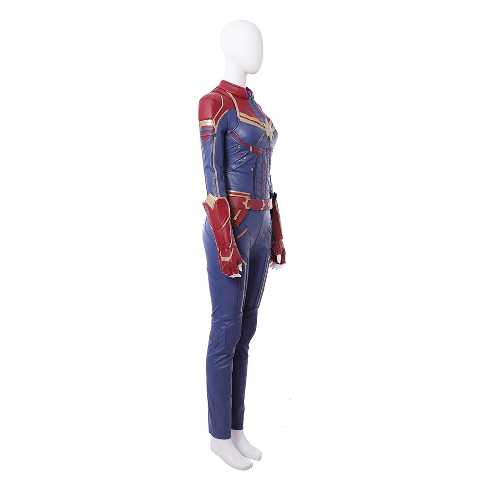 clothing no boots MMGG Хэллоуин капитан, для косплея Marvel Carol Danvers Косплей Костюм кожаный комбинезон высокого качества изготовление под заказ размер - Цвет: clothing no boots