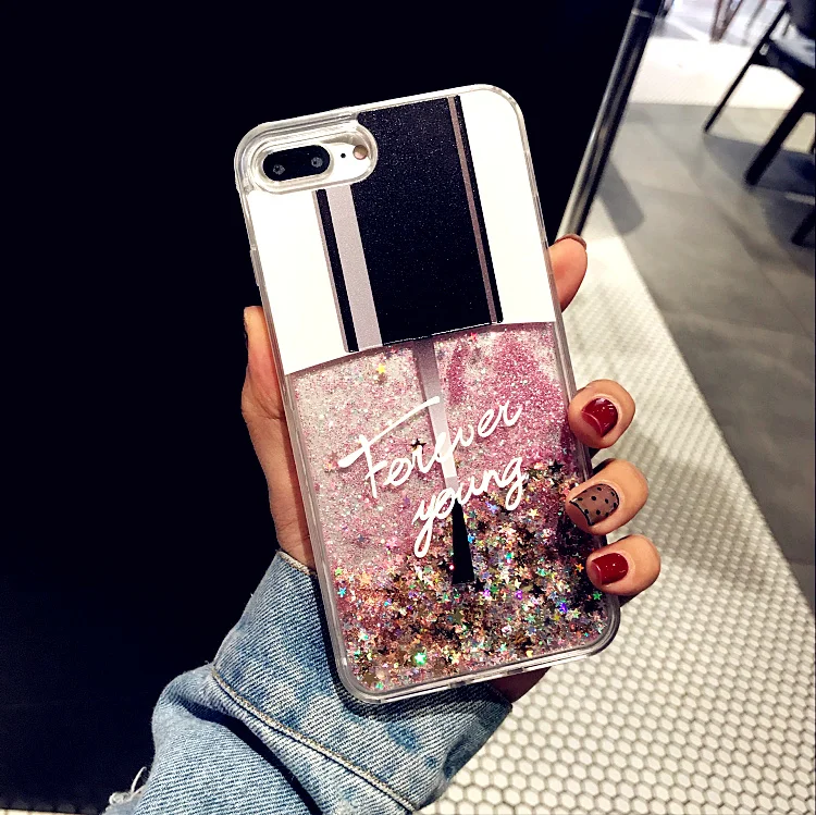 Liquid Glitter Case For iPhone XR Cover X XS Max SE 5 5S 7 8 6 6s Plus Cat Perfume Bottle Quicksand Dynamic |