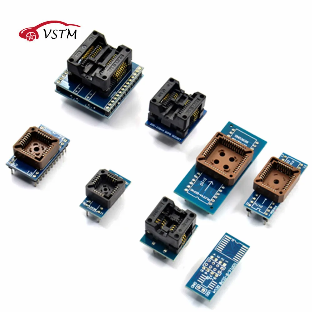 Полный комплект 8 адаптеров для программатора TL866 TL866cs / TL866A + SOP28 SOP8 PLCC IC Extractor