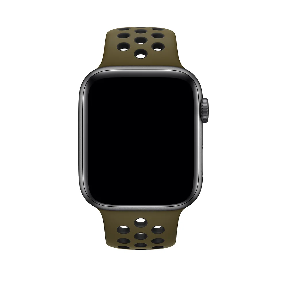 Замена KeBitt спортивный ремешок для Apple Watch 38 мм 40 мм 42 мм 44 мм, силиконовый ремешок, Браслет совместим с iWatch серии 5/4 - Цвет ремешка: Green and Black