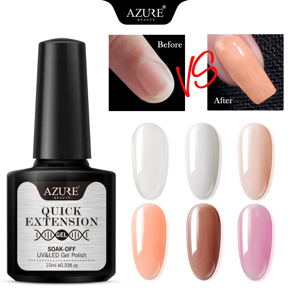 AZURE BEAUTY расширение строитель УФ-гель для ногтей Полупостоянный прозрачный удлиняющий Гель-лак для ногтей долговечный строительный гель