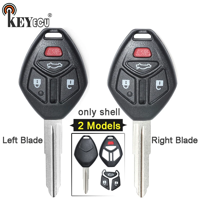 

KEYECU for Mitsubishi Eclipse Galant Lancer Replacement 3+1 4 Button Remote Key Shell Case Blank Fob with Uncut Blade