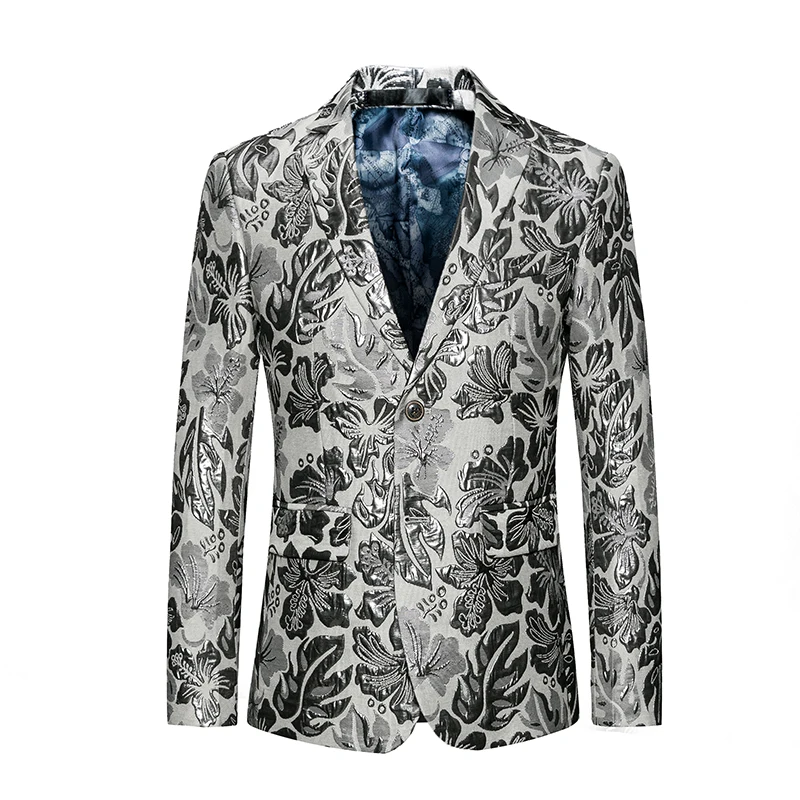 LONMMY 4XL 5XL 6XL Винтаж Цветок для мужчин Блейзер Slim fit две пуговицы свадебное платье костюм повседневное осень s цветочный блейзер весн