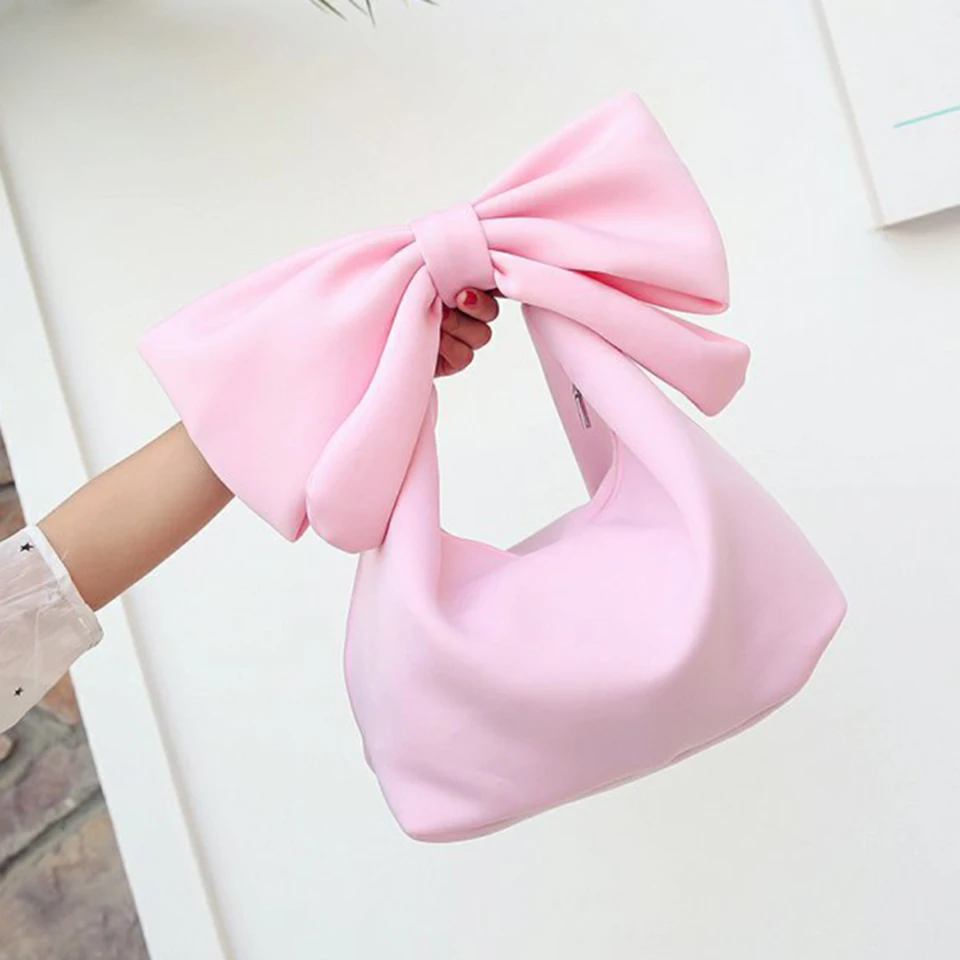 Pink Oswego сумки для женщин Новая мода личности розовый цвет лук много способы носки Сумочка летняя дорожная пляжная сумка Горячая Распродажа - Color: Pink
