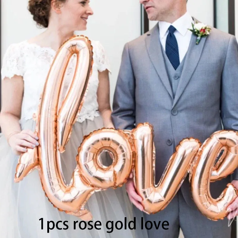 1pcs love Свадебные Воздушные шары, розовое золото, вечерние украшения, корона, Miss To Mrs, воздушные шары, команда невесты To Be Hen, Холостяки, вечерние украшения, принадлежности - Цвет: 1pcs love