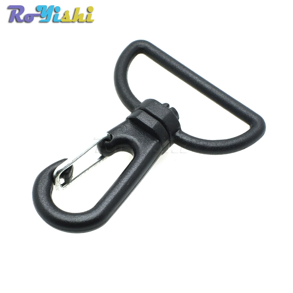 1''(25mm)Plastic Swivel Snap Hook Black For Weave Paracord Lanyard Buckles Backpack Webbing Bag Accessory