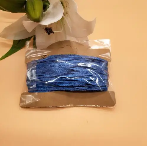 Blue REDJCK 10 м \ ЛОТ 3 мм ширина атласная лента 34 цвета полиэстер Твердые тесьма ленты для DIY Материал Вышивание подарок обёрточная бумага упаковка - Цвет: Blue