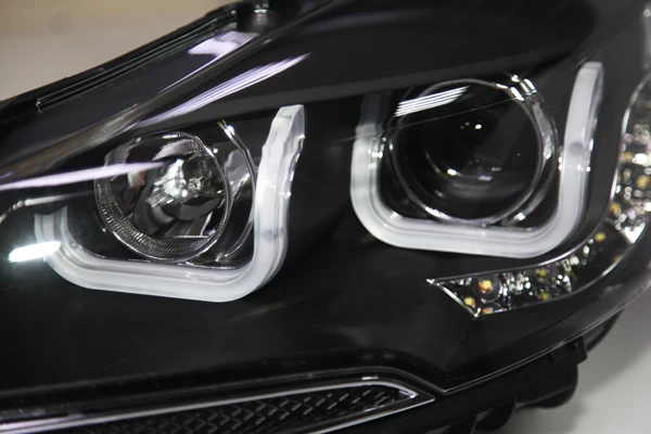 2013 год для FORD для KUGA Escape Светодиодная лента головной светильник s Передняя лампа Головной фонарь с дневным ходовым светильник двойной U стиль
