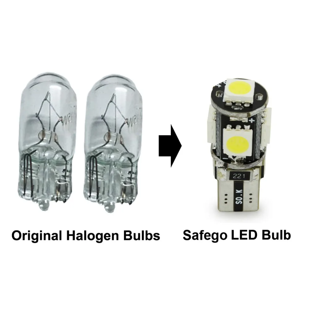 50 шт./лот высокое качество T10 CANBUS 5SMD 5050 194 W5W 501 светодиодный белый боковые зеркала