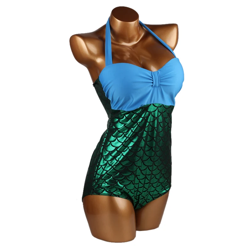 Русалка большой размер цельный купальник женщин тонкий пляжная одежда повод 2016