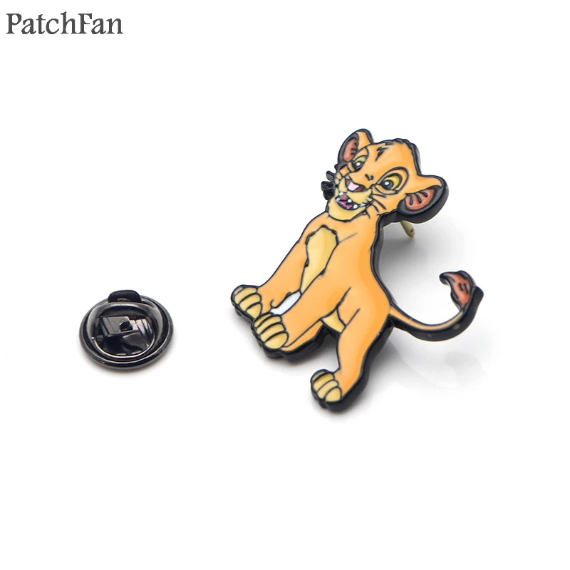 Patchfan Король Лев Сделай Сам эмалированные булавки для одежды металлическая подарочная сумка для украшений рубашка шляпа рюкзак брошь со знаком отличия Значки для мужчин A1593
