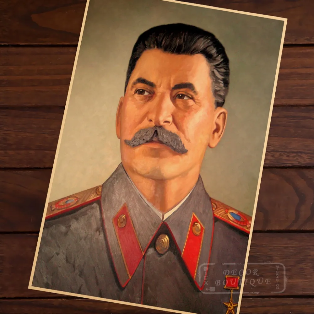 Советский полководец Сталин Стандартный портрет революционный лидер WW2 Ретро ВИНТАЖНЫЙ ПЛАКАТ из крафт-бумаги DIY настенный домашний бар Декор подарок