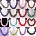 Ожерелье из бусин, натуральный камень, Розовый кристаллический кварц, синий, лазурит, красный коралл, опал, ожерелье для женщин, ювелирные изделия, подарок